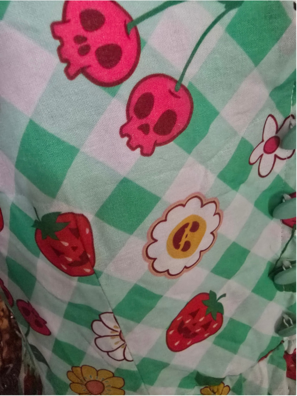 Unique Vintage Strawberry and Flower Summer Dress Size XL NWT - Picture 3 of 6